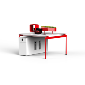 Modern Workstation Dubai – red metal office desk UAE