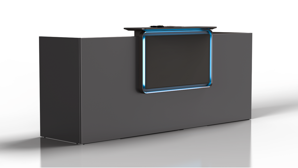 Modern Reception Desk Dubai – minimalist LED front counter UAE