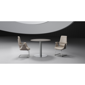Round Office Table Dubai – wood-finish modern meeting table UAE