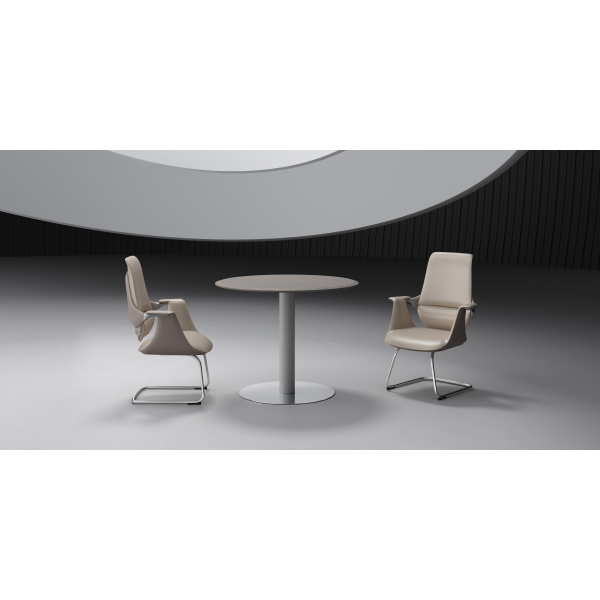 Round Office Table Dubai – wood-finish modern meeting table UAE