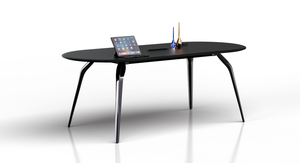 Modern Office Meeting Table Dubai – elegant oval wood boardroom table UAE